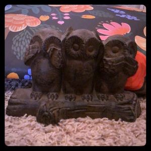Owl decor! Rustic see no evil hear no evil